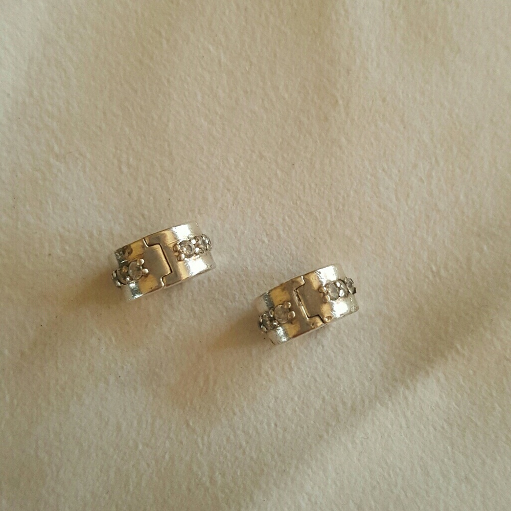 Authentic Pandora clips(2) with clear CZ